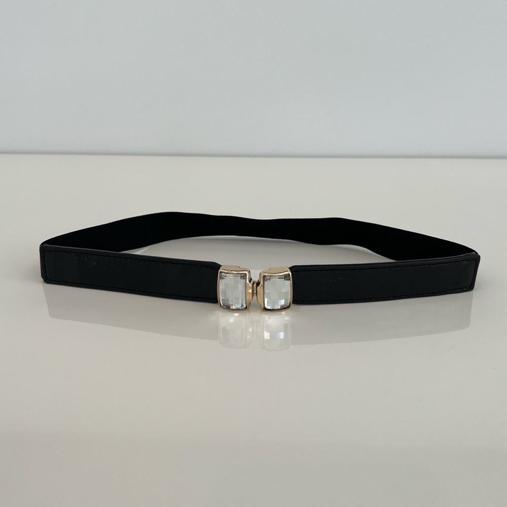 EXPANDABLE BLACK EMBELLISHED BELT